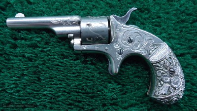 FACTORY ENGRAVED CASED COLT OPEN TOP 22 CALIBER REVOLVER - Image 2 of 19