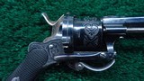 ENGRAVED PINFIRE FRENCH REVOLVER - 6 of 14