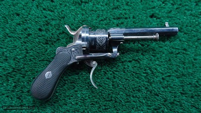 ENGRAVED PINFIRE FRENCH REVOLVER