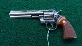 NICKEL FINISH COLT PYTHON 357 REVOLVER - 2 of 15