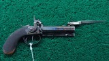 DOUBLE BARRELLED ENGLISH MUFF PISTOL WITH BAYONET - 5 of 16