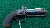 DOUBLE BARRELLED ENGLISH MUFF PISTOL WITH BAYONET - 1 of 16