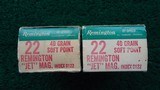 2 BOXES OF VINTAGE REMINGTON 22 "JET" MAG. REMINGTON AMMO - 1 of 5