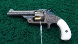 SMITH & WESSON 32 SINGLE ACTION ENGRAVED REVOLVER WITH CARVED IVORY GRIPS - 2 of 19
