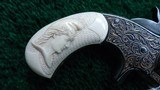 SMITH & WESSON 32 SINGLE ACTION ENGRAVED REVOLVER WITH CARVED IVORY GRIPS - 11 of 19