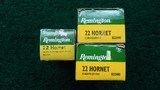 133 ROUNDS OF REMINGTON 22 HORNET SOFT POINT & HOLLOW POINT AMMO - 1 of 7