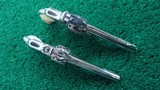 PAIR OF ENGRAVED NICKEL FINISH SMITH & WESSON 32 SAFETY - 3 of 19
