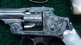 PAIR OF ENGRAVED NICKEL FINISH SMITH & WESSON 32 SAFETY - 9 of 19