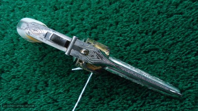FACTORY ENGRAVED CASED SMITH & WESSON 32 SINGLE ACTION REVOLVER - Image 4 of 17