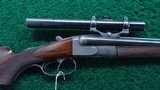 DOUBLE BARREL HAMMERLESS RIFLE BY MILLER & VAL GREISS - 1 of 23