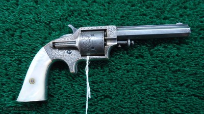 VERY RARE CASED PANEL SCENE ENGRAVED PRESENTATION REVOLVER