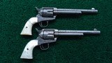 *Sale Pending* - FANTASTIC PAIR OF FACTORY ENGRAVED IDENTICALLY PREPARED BLACK POWDER COLT SINGLE ACTIONS - 2 of 24