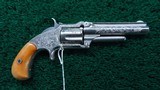 CASED ENGRAVED SMITH & WESSON NUMBER 1-1/2 2ND ISSUE SINGLE ACTION REVOLVER - 2 of 18