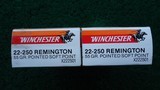 2 BOXES OF WINCHESTER BRAND 22-250 AMMO - 1 of 5