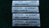 4 BOXES OF 22 HORNET S&B AMMO - 1 of 6