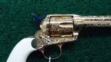 ENGRAVED GOLD PLATED COLT SAA IN CALIBER 45 LC - 5 of 12