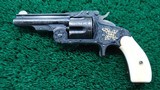 SMITH & WESSON RARE GUSTAVE YOUNG FACTORY ENGRAVED GOLD INLAID "BABY RUSSIAN" REVOLVER IN CALIBER 38 - 2 of 14