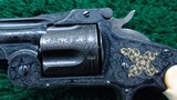 SMITH & WESSON RARE GUSTAVE YOUNG FACTORY ENGRAVED GOLD INLAID "BABY RUSSIAN" REVOLVER IN CALIBER 38 - 7 of 14