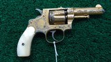 VERY ATTRACTIVE GOLD PLATED ENGRAVED SMITH & WESSON 32 DA 1ST MODEL HAND EJECT REVOLVER - 1 of 17