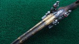 FANTASTIC SILVER MOUNTED ENGRAVED GOLD ACCENTED AND RELIEF CARVED DOUBLE BARREL FLINTLOCK SHOTGUN BY PIRMET of PARIS - 3 of 24