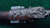 FANTASTIC SILVER MOUNTED ENGRAVED GOLD ACCENTED AND RELIEF CARVED DOUBLE BARREL FLINTLOCK SHOTGUN BY PIRMET of PARIS - 11 of 24