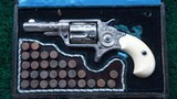 EXHIBITION CASED DELUXE ENGRAVED COLT NEW LINE REVOLVER IN CALIBER 32 - 1 of 14