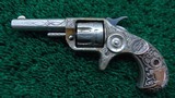 FACTORY ENGRAVED COLT NEW LINE 22 CALIBER REVOLVER WITH SCARCE DE GRESS GRIPS - 2 of 14