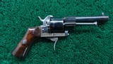 VERY FINE FRENCH FOLDING TRIGGER PINFIRE REVOLVER - 1 of 14