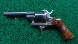 VERY FINE FRENCH FOLDING TRIGGER PINFIRE REVOLVER - 2 of 14