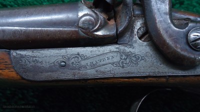 J. HAYDEN ENGLISH DOUBLE BARREL PERCUSSION SHOTGUN - Image 8 of 18