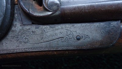 J. HAYDEN ENGLISH DOUBLE BARREL PERCUSSION SHOTGUN - Image 10 of 18