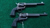 1957 MFD CONSECUTIVE PAIR OF 2ND GEN COLT SA REVOLVERS IN 45 CAL - 1 of 18