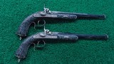 *Sale Pending* - CASED PAIR OF EXHIBITION PERCUSSION SINGLE SHOT PISTOLS - 1 of 21