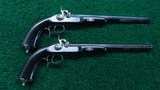 CASED PAIR OF VERNEY PERCUSSION TARGET PISTOLS