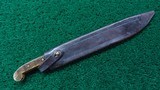 LARGE SAW-BACK BLADE BOWIE KNIFE WITH SHEATH - 5 of 13