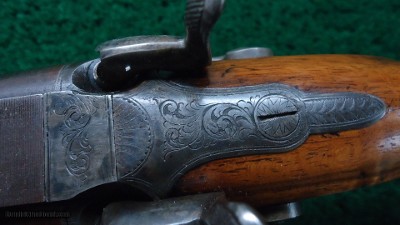 BEAUTIFUL CASED PERCUSSION DOUBLE BARREL CAPE GUN BY JOSEPH BOURNE - Image 11 of 25