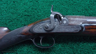 ATTRACTIVE WESLEY RICHARDS 4-BORE PERCUSSION SINGLE BARREL SHOTGUN