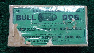 VERY RARE BOX OF WINCHESTER BRAND 44 BULL DOG CARTRIDGES - Image 5 of 10