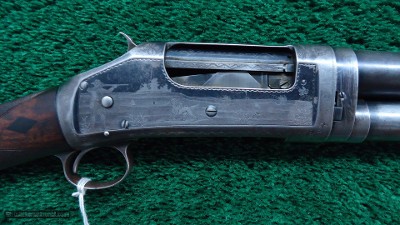 VERY FINE FACTORY ENGRAVED WINCHESTER MODEL 97 BLACK DIAMOND PIGEON GUN 12 GAUGE