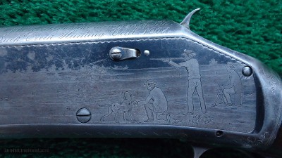 VERY FINE FACTORY ENGRAVED WINCHESTER MODEL 97 BLACK DIAMOND PIGEON GUN 12 GAUGE - Image 8 of 20