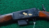 FACTORY ENGRAVED GOLD INLAID MODEL 07 CASED WINCHESTER RIFLE IN CALIBER 351 - 2 of 25
