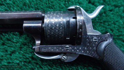 CASED ENGRAVED PINFIRE REVOLVER BY SCHOLBERG & GADET - Image 8 of 19