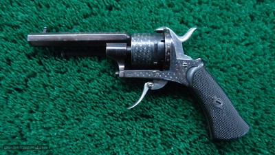 CASED ENGRAVED PINFIRE REVOLVER BY SCHOLBERG & GADET - Image 2 of 19