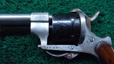 VERY FINE CASED ENGRAVED LEFUCHEAUX PINFIRE REVOLVER IN 32 CALIBER - Image 7 of 18