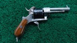 VERY FINE CASED ENGRAVED LEFUCHEAUX PINFIRE REVOLVER IN 32 CALIBER - 1 of 18
