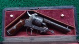 CASED ENGRAVED JAVELLE PINFIRE REVOLVER - 19 of 21
