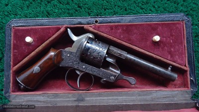 CASED ENGRAVED JAVELLE PINFIRE REVOLVER - Image 19 of 21