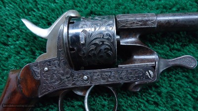 CASED ENGRAVED JAVELLE PINFIRE REVOLVER - Image 7 of 21