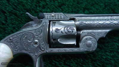 CASED ENGRAVED SMITH & WESSON MODEL No. 1-1/2 SINGLE ACTION TOP-BREAK REVOLVER - Image 6 of 21