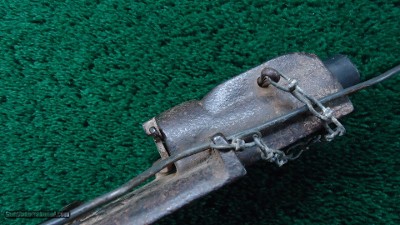 VERY INTERESTING CAST IRON TRAP GUN - Image 9 of 12